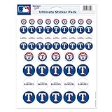 MLB Texas Rangers Vinyl Sticker Sheet, 8.5