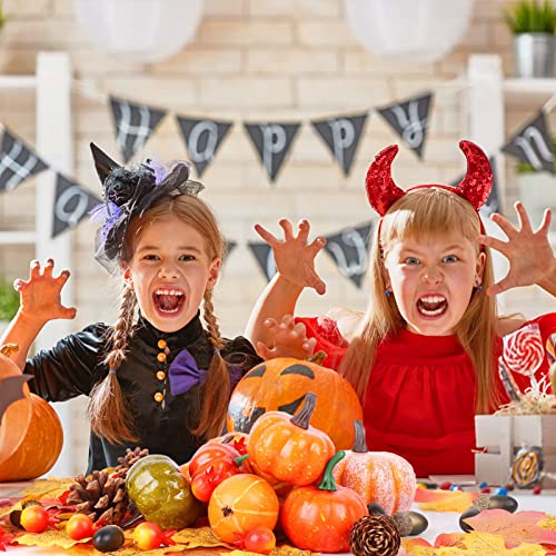 Mini Artificial Pumpkins Set, 62 Pcs Fake Pumpkins Artificial Vegetables Gourds Maple Leaves Pine Cones Acorns And Red Berries, For Fall Garland Halloween Thanksgiving Fall Harvest Party Decorations #TOP1