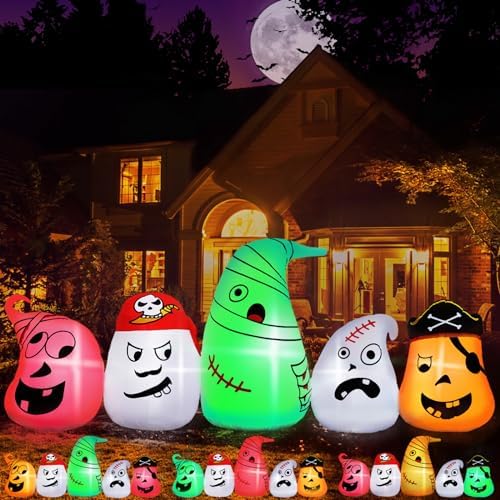 B&D 8FT Long Halloween Inflatables Ghost Outdoor
