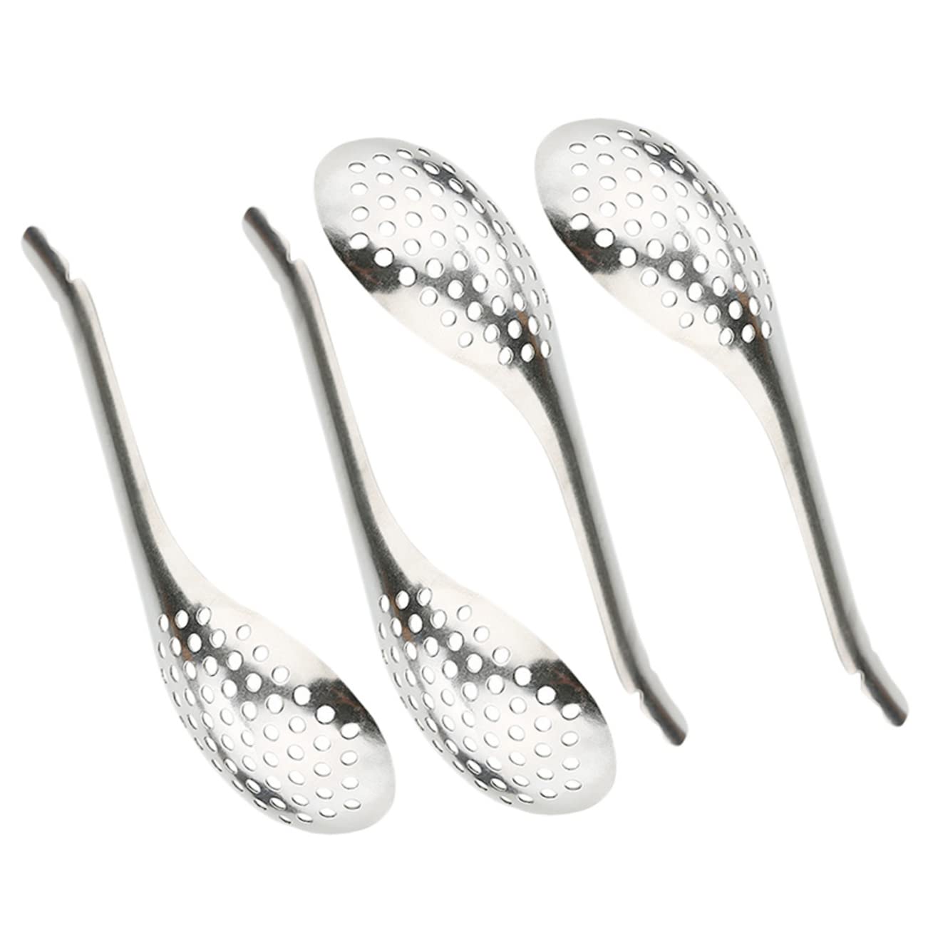 BRIGHTFUFU 4pc Spoon Strainer Set Ergonomic Handle Heavy Duty Stainless Steel for Serving Utensils