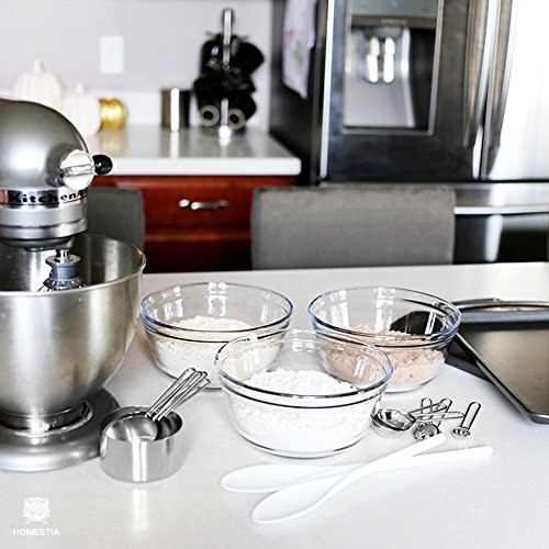 image for Homestia Stainless Steel Measuring Cups and Spoons Set of 8 Pcs Baking