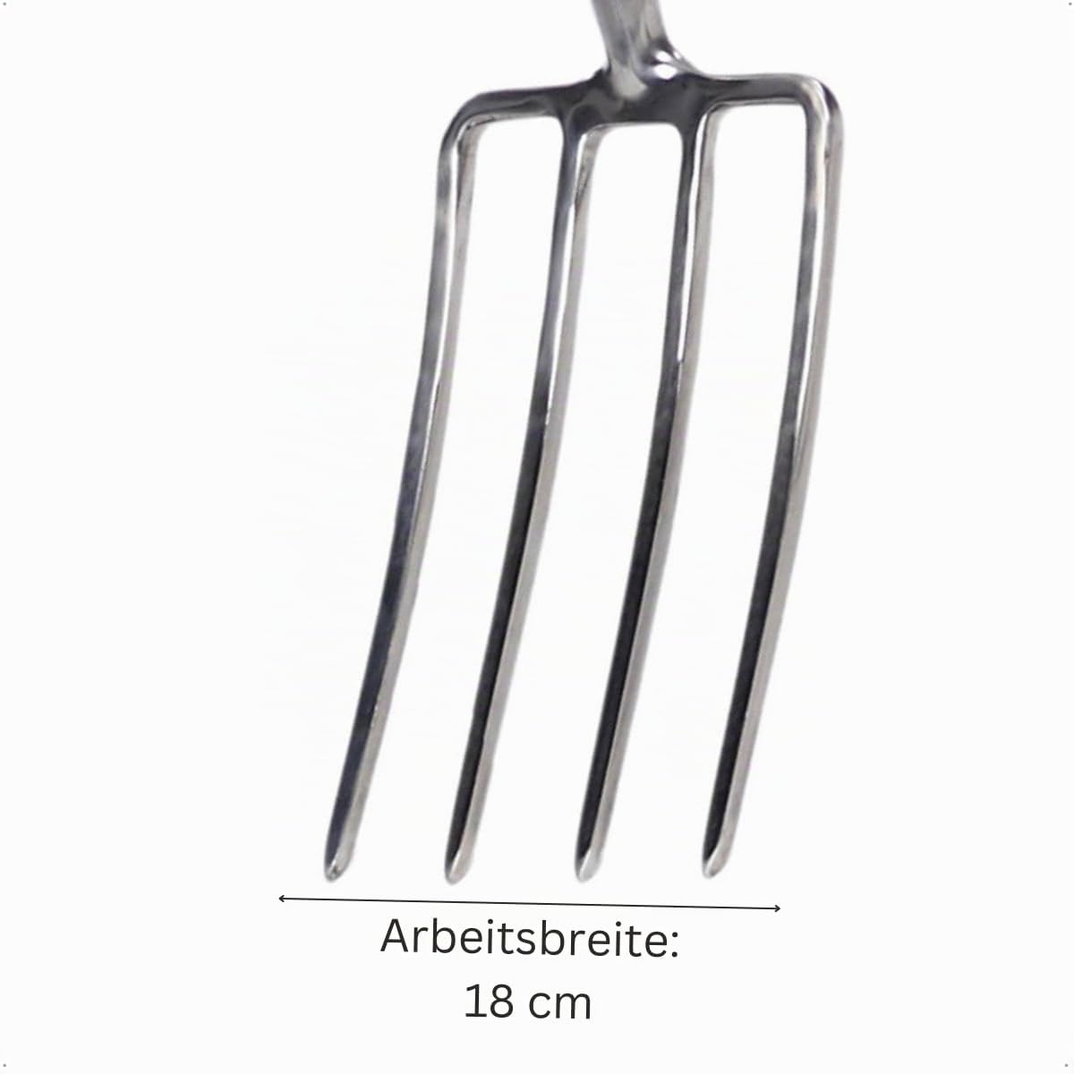 Rekord - Grabegabel aus Edelstahl - 4 Zinken, 76 cm Eschenholz T-Stiel