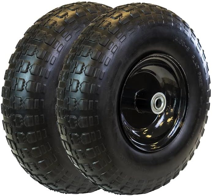 RealWork 2PK 13" Flat Free Replacement Wheel for Garden Equipment in Black