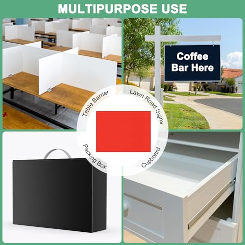 Image of M METERXITY 2-Pack Corrugated Plastic Sheets, 12 Inch x 16 Inch Waterproof Blank Corrugated Poster Board Yard Signs for Garage Sale /Office /Classroom /Party /Lawn Sign Road [4mm Thick, Red]