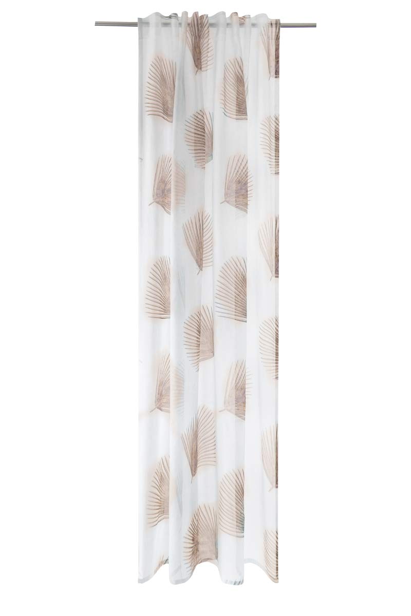Homing Transparent curtain in Curtain for living room bedroom or children's room, Fern Brick, W 55.1" x L 96.5" (1 Panels)