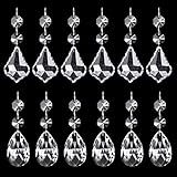 12 Pieces 50 mm Clear Crystal Teardrop and Maple Leaf Crystal Pendants Chandelier Prisms Pendants...