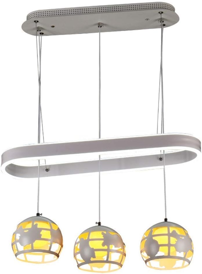 Lustre suspension design creux E27 plafonnier salon métal blanc chaud