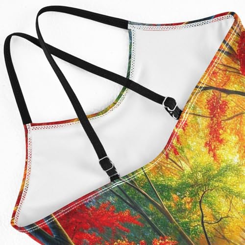 Trees Sunshine Red Girls Swimsuit Bathing Suit Swimwear Summer Beach One Piece Swimsuits4