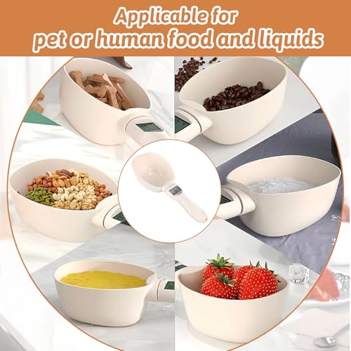 Digitaler Messlöffel, 800g/1g Löffelwaage Digital mit LCD Anzeige und ein Hängeseil Messlöffelwaage Hundefutter Messbecher mit Waage Küchenwaage für Gewürze/Vertrieb von Tierfutter Messschaufel