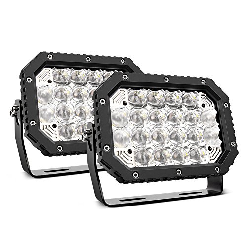 Image of Nilight - 14039C-B LED Light bar 2PCS 7.4Inch 100W Spot & Flood Combo 8000LM 5D Square Off Road Fog Driving Lights Roof Bumper Work Light
