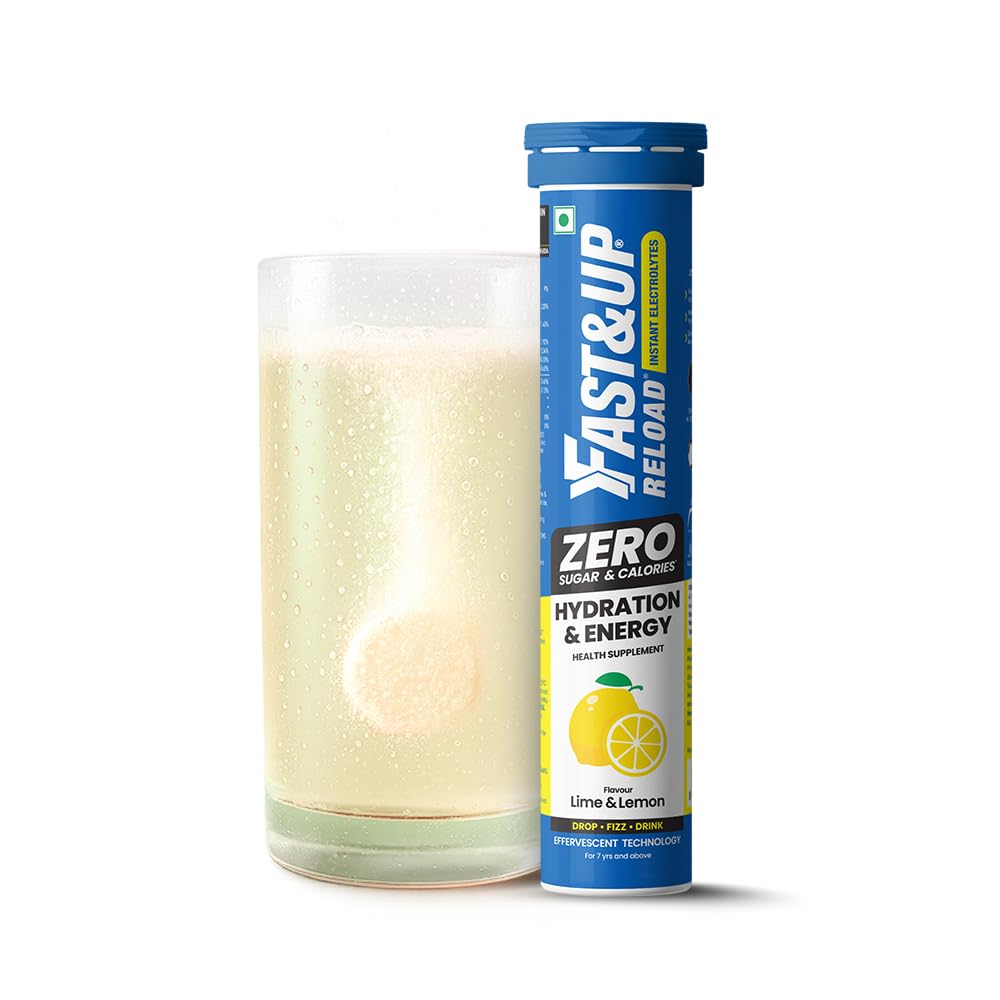Fast&Up Reload Zero - Zero Sugar Instant Energy & Hydration Drink - Lime Lemon Flavour - 25 Effervescenet Tablets-image-20