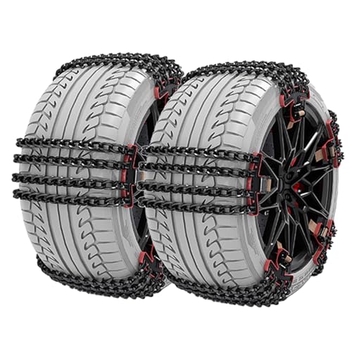 冬の安全のための緊急使用のための再利用可能なスノーチェーン クイックフィット 簡単な取り付け すべての車両の厚み Large (suitable for tires 235-275) 10個