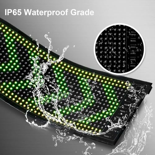 Image of Programmable LED Message Board, Digital Scrolling Sign with App Control for Store Window, Shop, Bar, and Car Display, USB Powered (23 x 4.7Inch)