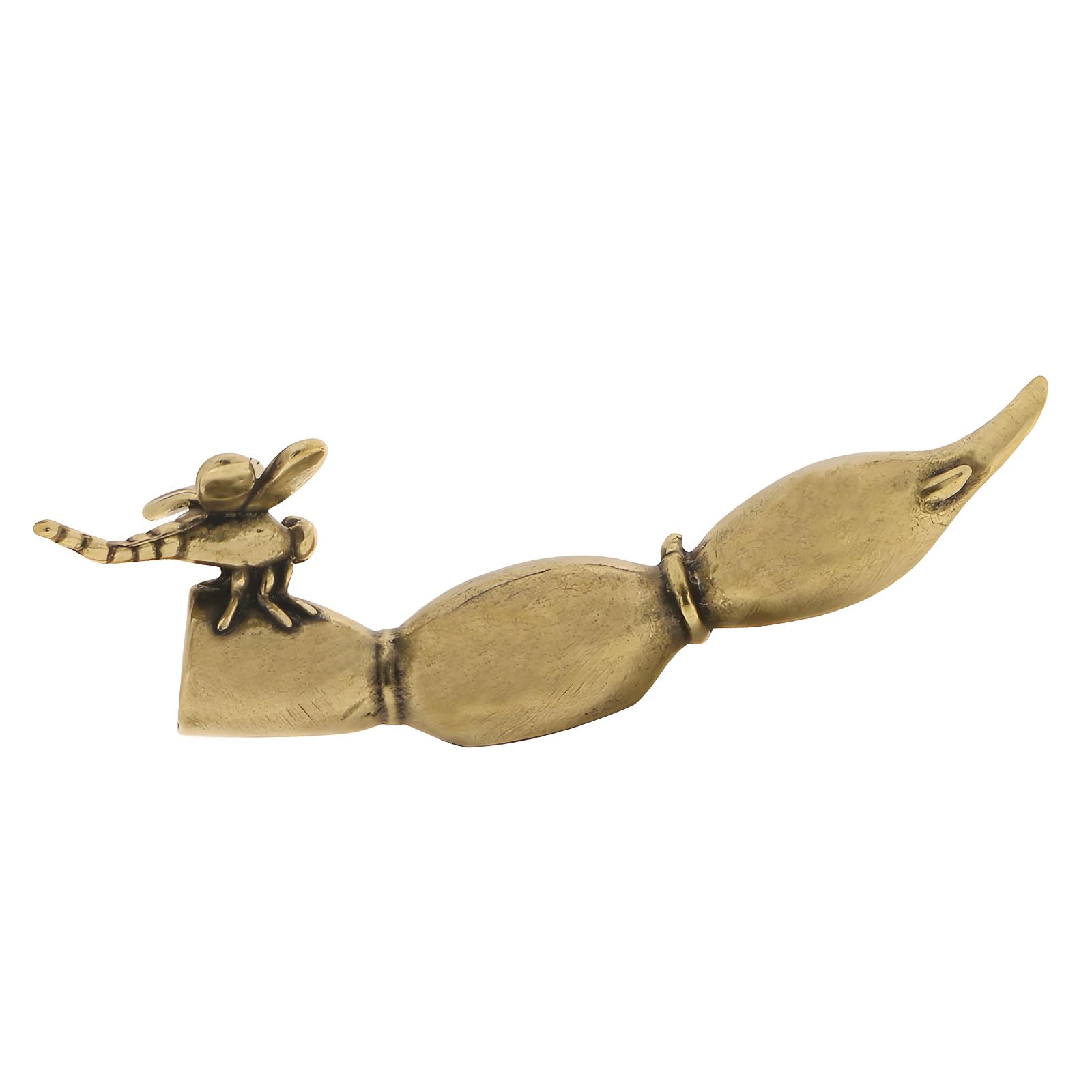 Kaeltsyn Decorative Brass Desk Organizer with Dragonflies Lotuses Theme for Writing Tool Pen Rest for Study Room Bedroom Decoration Handwriting Supplies Set