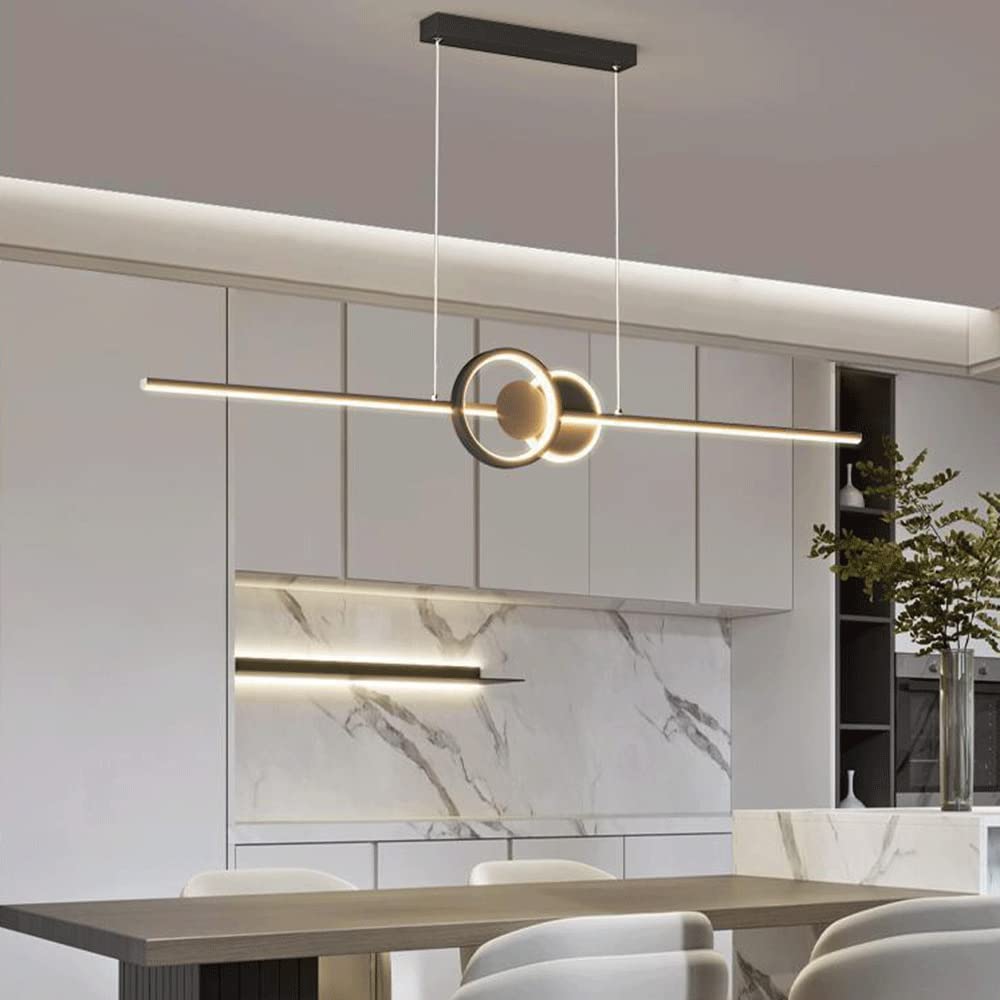39,4" Ultracienka długa lampa wisząca, liniowa metalowa lampa wisząca z białym akrylowym kloszem, nowoczesny żyrandol LED, wiszące lampy do jadalni, wiszące lampy do wyspy kuchenne