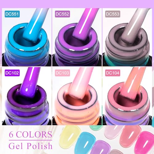 Set de 6 esmaltes de uñas térmicos cambio de color miniatura 3