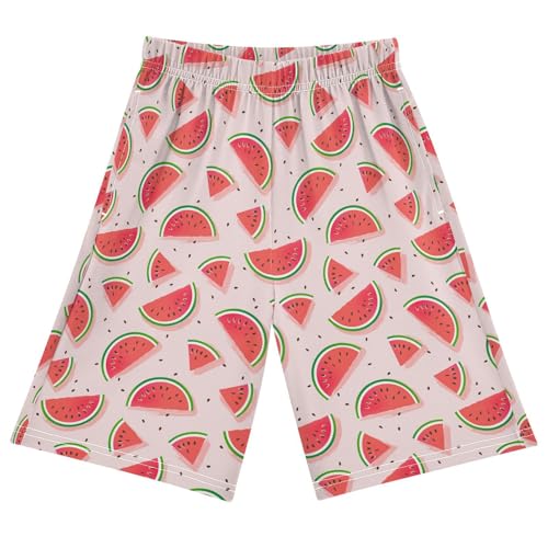ALAZA Watermelons Fruits Youth Athletic Shorts for Boys and Girls Size 11-12 Years Multicolor