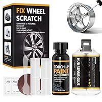 WEILAOK Felgen Reparaturset, Alufelgen Reparatur Set, Alufelgen Lack, Reifenreparaturse, Radreparaturkleber felgen Lack zur Reparatur von Kratzern, Dellen und Anderen Leichtmetallfelgen, Silbergrau