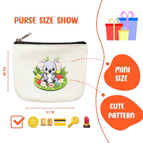 Koala Coin Purse Pouch Bag Holder for Teens Girls Women Kids, Koala Lovers Gifts Stuff Decor, Small Mini Purse Coin Card Key Headset Lipstick!2