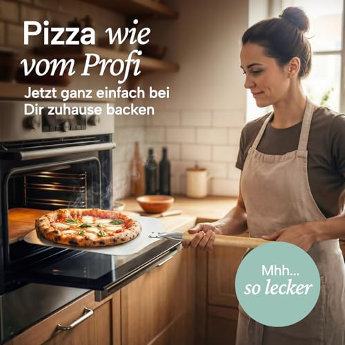 Blumtal Pizzaschieber 30,5x30,5 cm Fläche + abnehmbarer Holzgriff 24,5 cm - Pizzaschaufel ultra robust - Pizza Wender/Brotschieber - Zubehör Pizza Schaufel mit Aufhängehook - Pizzaschieber Holz 2