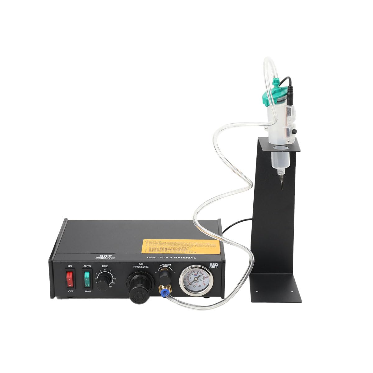 Halbautomatischer Klebstoffspender Digital Display Semi-Automatic Glue Dispenser Klebstoffspender Flüssigklebstoffspender 982 Lotpasten Halbautomatischer/manueller Betrieb (AC220V EU Plug)