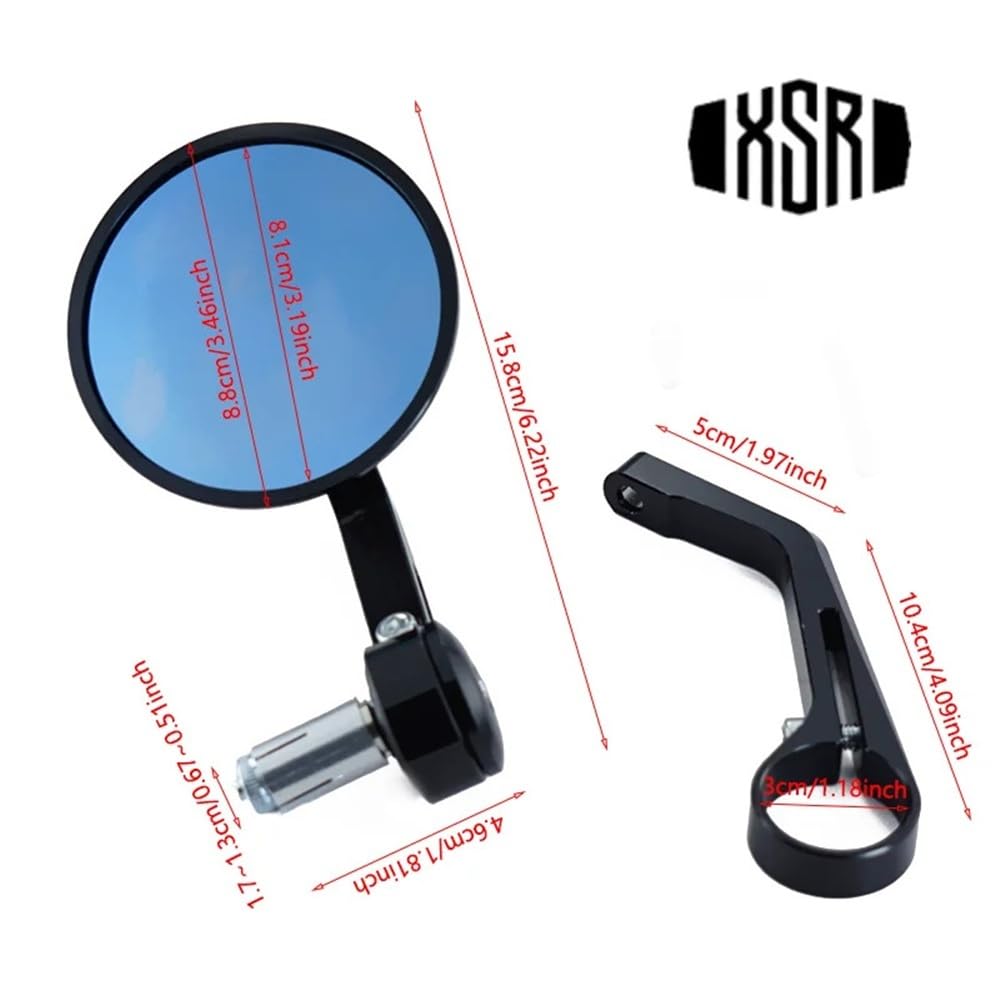 motos Miroir vélo Pour XSR700 XSR 700 XSR900 XSR 900 XSR125 155 1 Paire Rétroviseurs Guidon Moto 7/8'' 22 Mm Rétroviseurs De Guidon Rétro