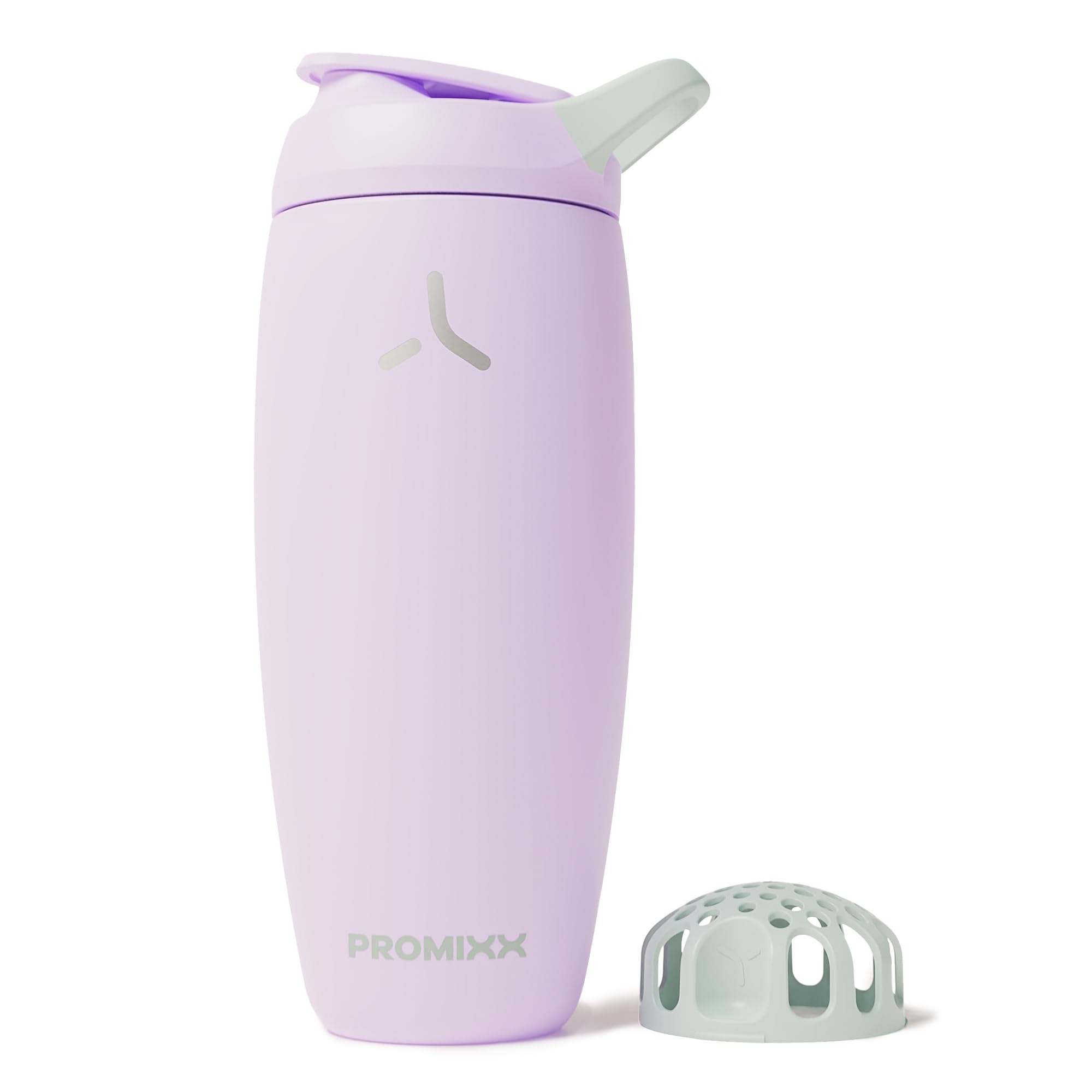 Promixx Pursuit Insulated Shaker Bottle – 24oz Double-Wall Stainless Steel Protein Mixer with Snap-Fit Agitator for Smooth Ice-Cold Shakes – Leak-Proof Gym Shaker Cup for Fitness – Lilac-image-8