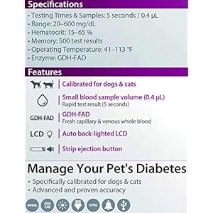 Dogs & Cats Diabetes Test Strips – 50 Count Strips Compatible with VetMate Diabetes Testing Kit
