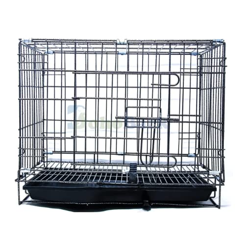 BohoBark Single-Door Folding Metal Dog Cage with Paw Protector Easy to Move with Removable Tray Iron Cage for Dog & Rabbit 18 Inch Silver Black Color (B0C1V4WH4S) Amazon Price History, Amazon Price Tracker