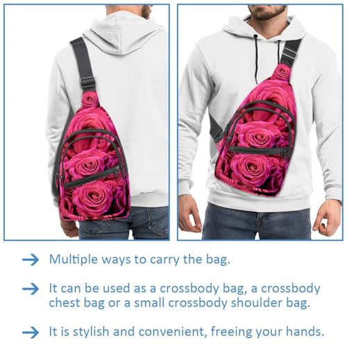 Mochila cruzada versátil con estampado de cisne blanco y flores 2