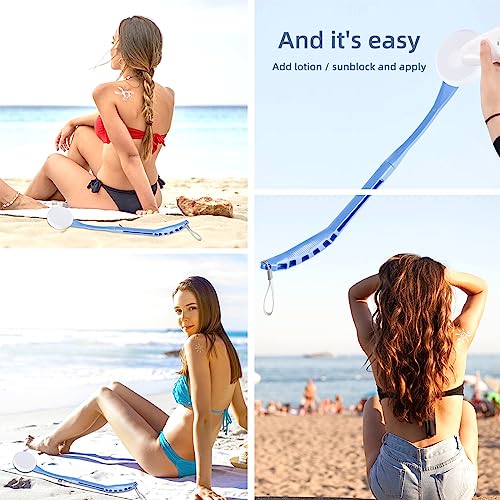 Image of Lotion Applicator for Back, 20.5 inch Back Lotion Applicator, Back Lotion Applicators for Your Back, Easy Reach and Washable, Back Self Tanner Applicator(Deep Blue)