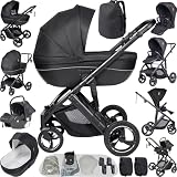 MoLi Passeggino 4 in 1, Passeggino Trio con Doppia Modalità Push Reversibile, Trio Passegg...