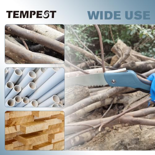 TEMPEST 10" Folding Hand Saw, Triple-Cut Razor Teeth Pruning Saw with SK5 Steel Blade, Non-Slip Handle Wood Pruning Saw for Tree Trimming, Gardening, Camping,Bushcraft & Outdoor Survival - Image 5