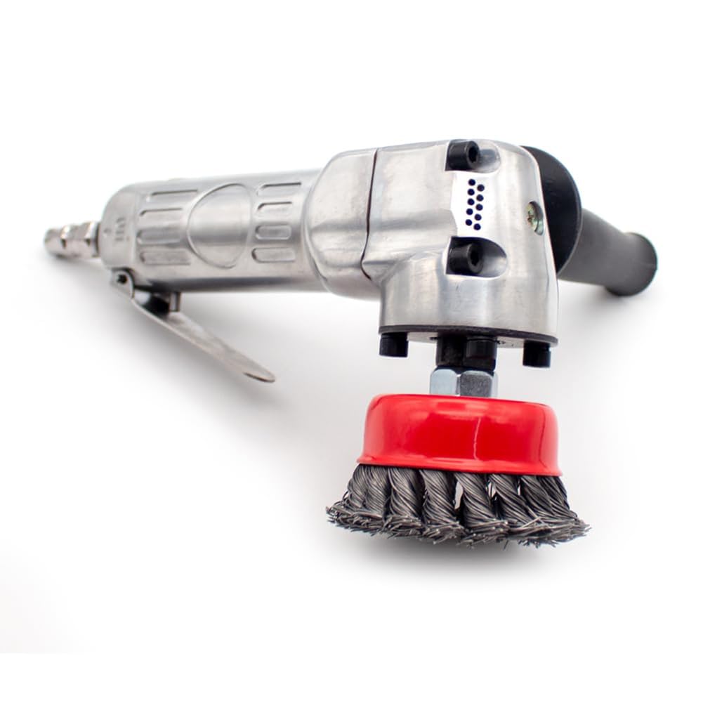 Gertrude 11000RPM Pneumatische Drahtcupbürste, 75 Mm Metallrostentfernungswerkzeug Luftbetriebene Reinigung Polierbürste, MAG-9000 Silver,1