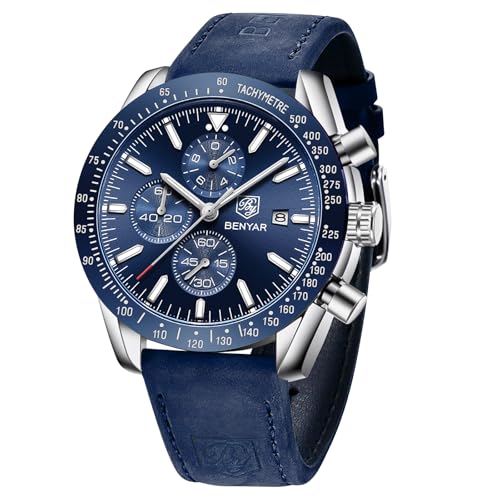 BENYAR by Uhren Herren Chronograph Analog Quarz Wasserdicht Herrenuhr Mode Lässig Sport Business-Kleid Uhren fur Männer Elegantes Geschenk