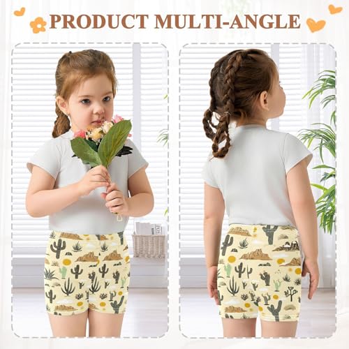 Cactus Mountain Beige Girls Bike Shorts Girl Clothes Toddler Under Dress Dance Shorts for Summer,4T4