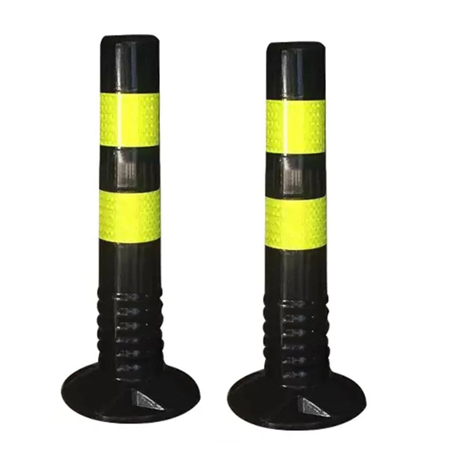 IUokLU Driveway Barrier Traffic Barricade - 18" & 30" Flexible PU Plastic Cones（Black-2 Pack/17.7in）