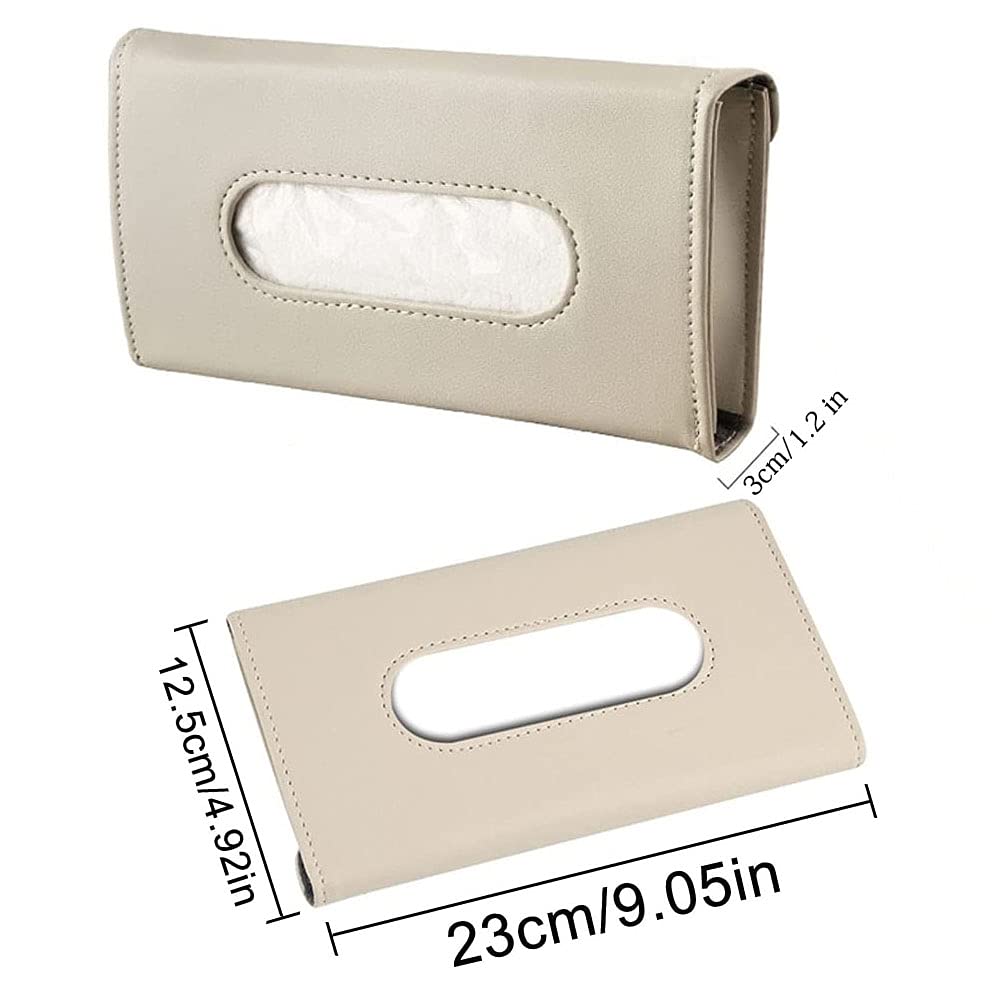 Lot de 2 boîtes à mouchoirs de voiture, porte-mouchoirs, support de papier de siège, boîte à mouchoirs de voiture, boîte à mouchoirs en cuir PU, organiseur de serviettes de siège arrière