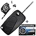 Llave plegable para coche con mando a distancia 1 carcasa de 3 botones + 1 llave en blanco HU100 + 1 pila CR2032 para FIAT CITROEN PEUGEOT Iveco Lancia