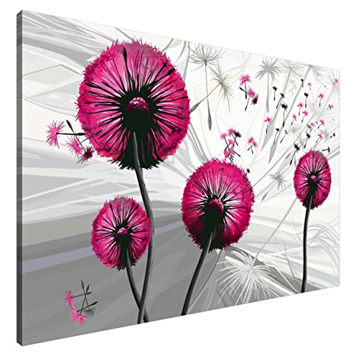 Estika Leinwand bilder - Pusteblume Magenta - 120x80 cm, 1 teilige...