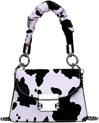 PURFANREE Women Cow Print Shoulder Bag Small Clutch Evening Purse Crossbody Handbag Satchel Bag Mini Purse