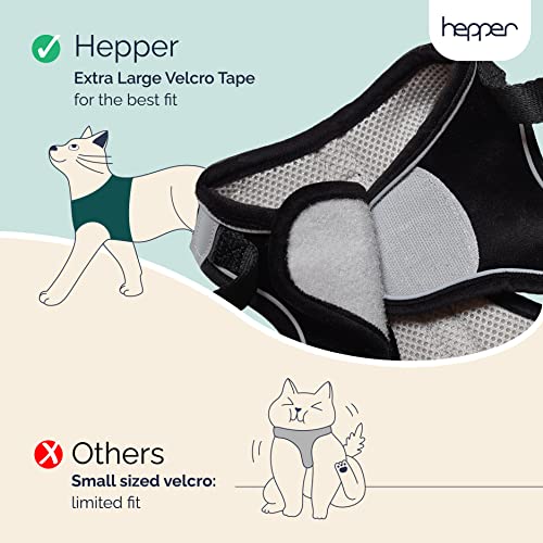 Hepper Cat Harness And Leash Escape Proof Set - Black Tactical Cat Harness With Reflective Safety Strips - Kitten Or Cat Vest/Cat Jacket/Cat Walker (Xl) #TOP7