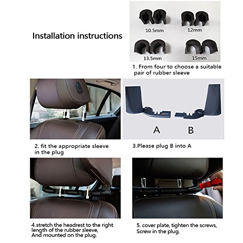 Almohada universal para cabeza y cuello de cuero para auto miniatura 7
