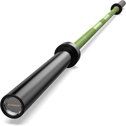 Miniatura 18 de Barra olímpica, barra de peso de 2 pulgadas para prensa de banco, barra olímpica de 7 pies/6.5 pies, alta capacidad de 1000 libras/1500 libras,