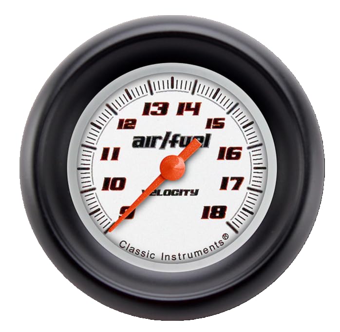 Classic Instruments VS194WAPF Velocity White 2 1/8"" Air/Fuel Ratio Gauge