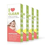 Bodyguard Baby Diaper Disposable Bags - 60 Bags | Odor Sealing for Diapers, Food Waste, Pet Waste, Sanitary Product Disposal | Durable and Unscented