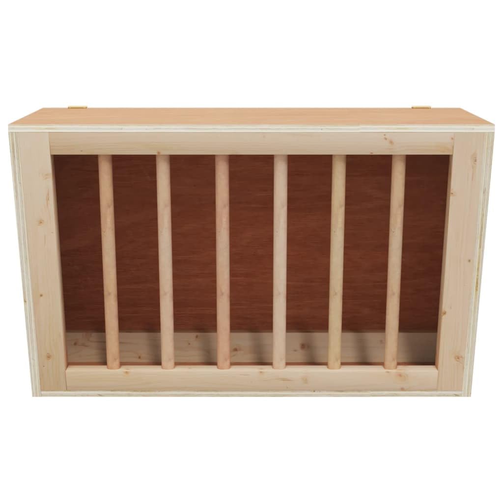 Comedero para conejos de madera maciza de abeto, 37 x 18,5 x 23 cm, comedero para animales pequeños como conejillos de indias, chinchillas, con fijación a la pared y práctico cuenco para heno