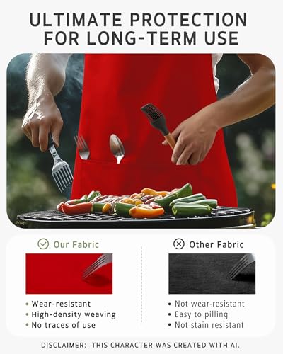 Image of Syntus Chef Apron for Men Women Kitchen Cooking Apron with Pockets, Adjustable Bib Aprons Stain Resistant