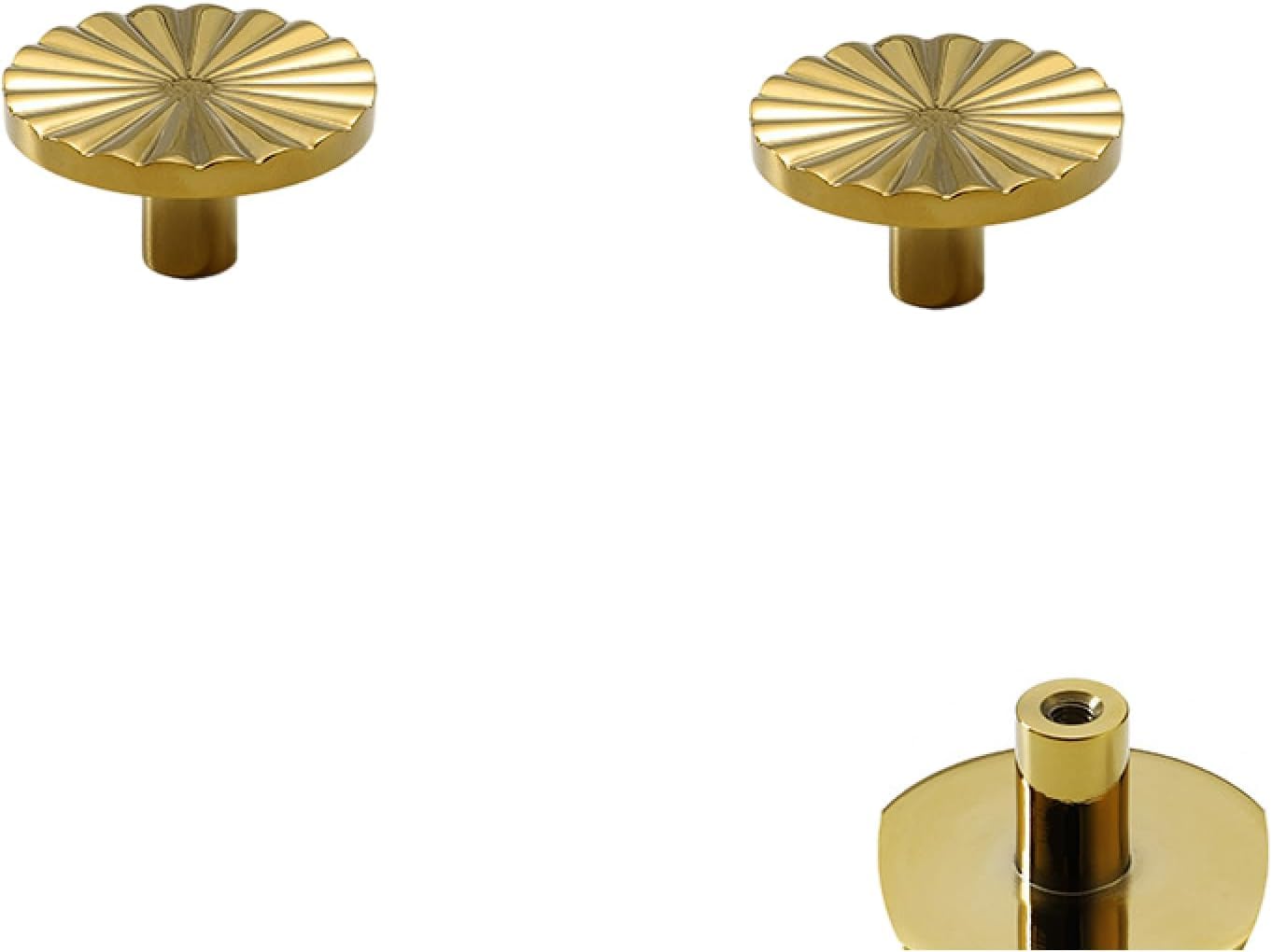 Tnbccxn Gold Diameter 38Mm Cabinet Handles, Cabinet Handles,2Pack Knob Bright Gold Handle Shoe(Gold Diameter 38Mm)
