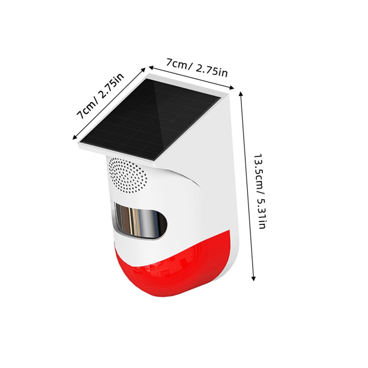 Uonlytech 1pieza Sensor De Alarma Solar para Exterior Detección De Inalámbrica Alarma Sonora y Luz Led para Seguridad El y